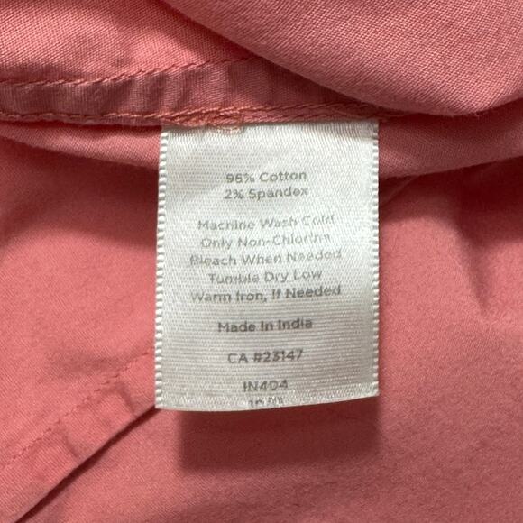 TALBOTS Petites Zip Back Top P10 Sleeveless Salmon Pink Classic Preppy Chic - Picture 4 of 6